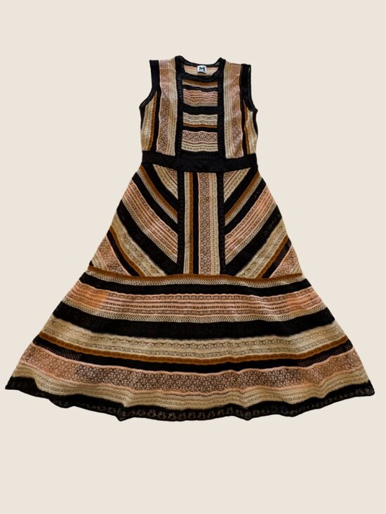 Missoni Dresses & Skirts - Missoni Iconic Knit Fit & Flare Multicolor Dress w/ Black Slip | Medium | IT 40